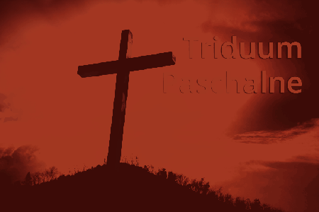 Krzyż z napisem Triduum Paschalne